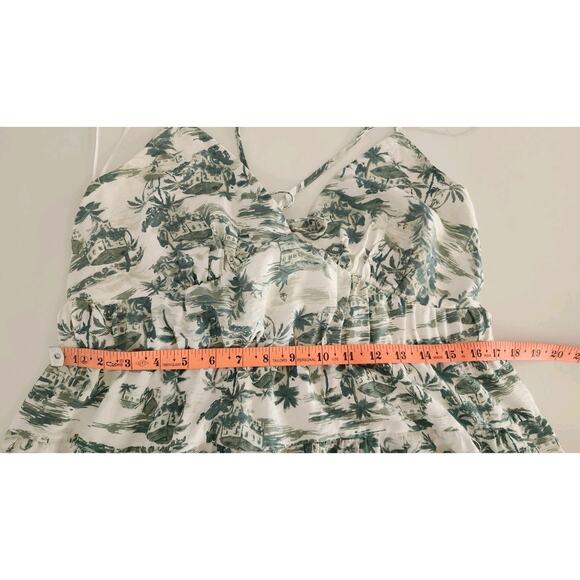 Abercrombie & Fitch Maxi Dress Tiered Tropical Palm Toile Print Size Large - Picture 7 of 7